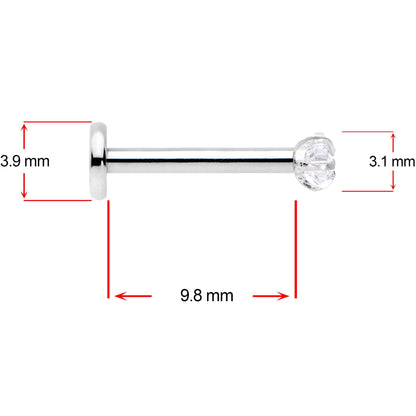 16G 3/8 Clear Black Blue Star CZ Gem Labret Tragus Set of 3