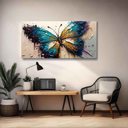 Handmade Oil Painting Canvas Wall Art Decoration Animal Abstract Texture Butterfly For Home Living Room Decor Rolled Frameless Unstretched Painting