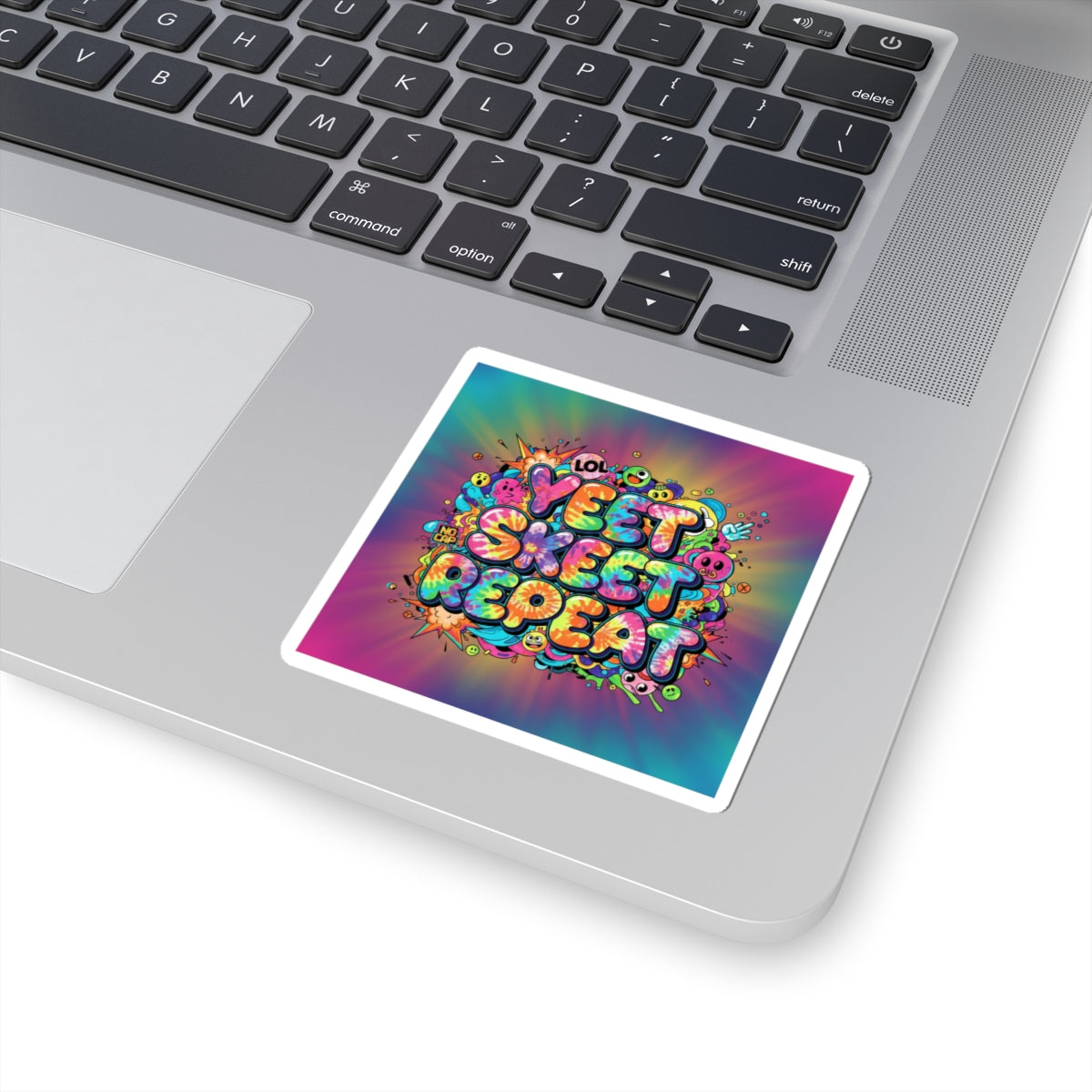 Yeet Skeet Repeat Kiss-Cut Stickers | Slogan & Glitch Graphic