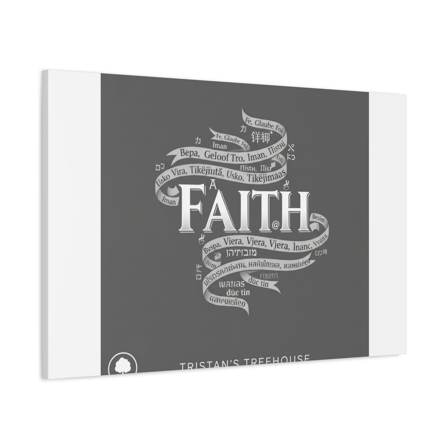 handwritten faith ribbon Canvas | sketch aesthetic, doodle design