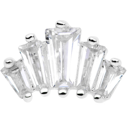 18G 5/16 Clear CZ Crown Cartilage Tragus Earring