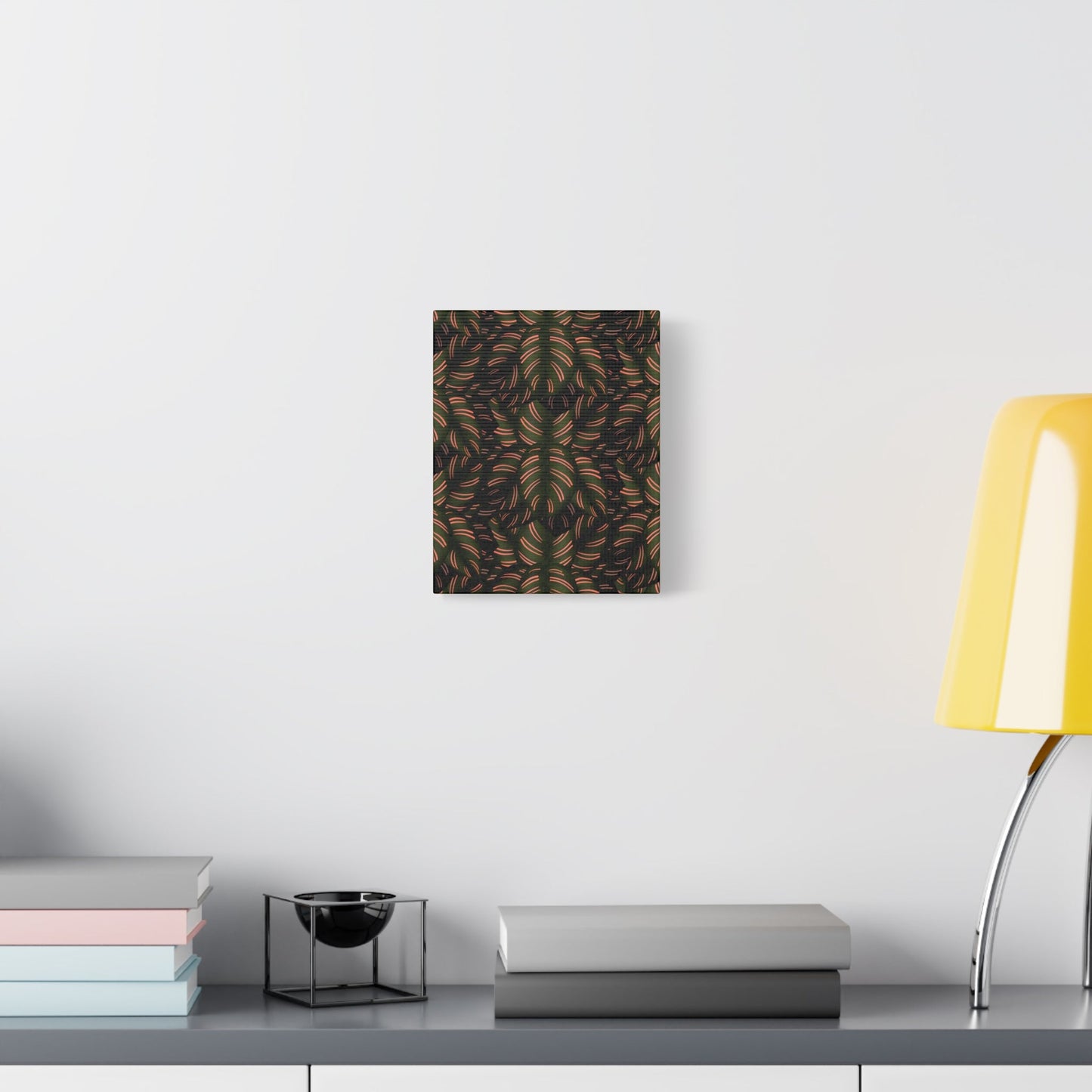 Calathea Pinstripe Pattern Canvas Print – Botanical Wall Art