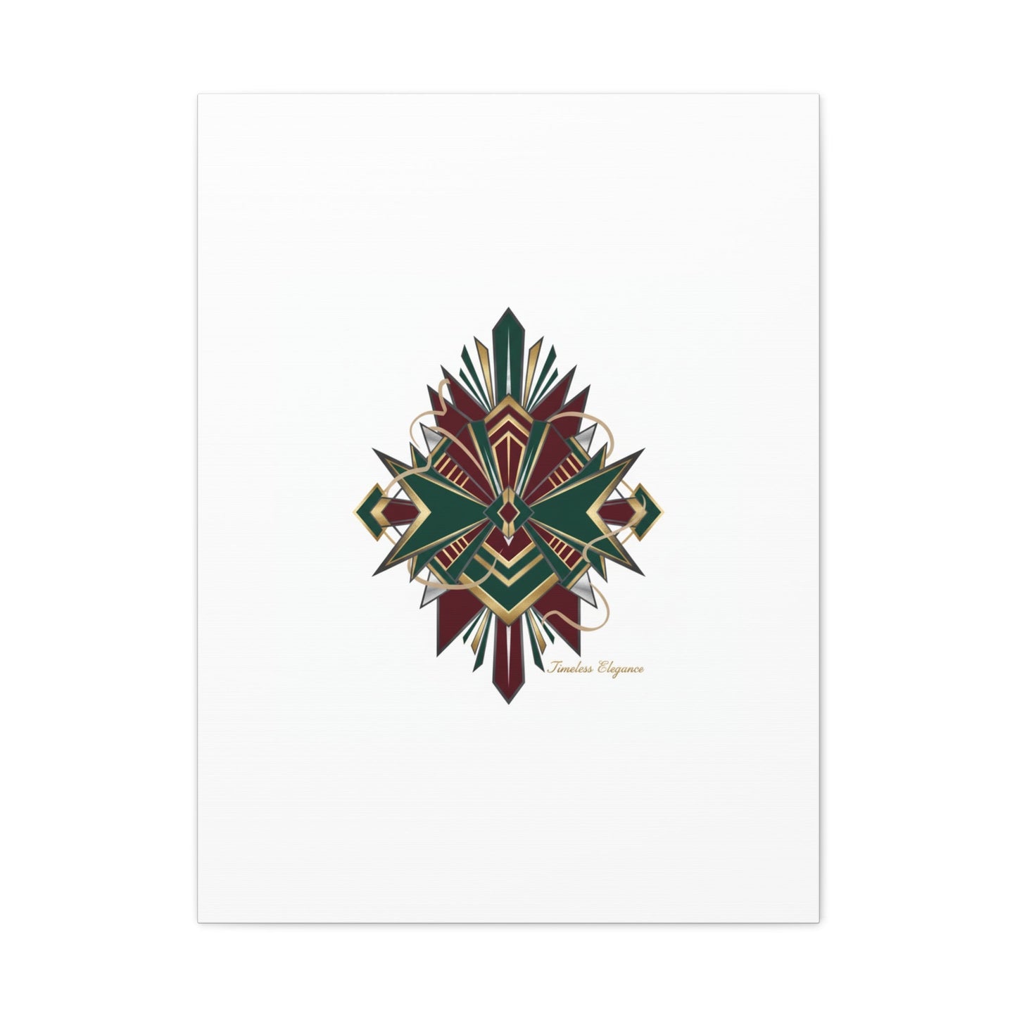 Art Deco geometric brass print Canvas | Neo-Deco chrome & gold fan motif