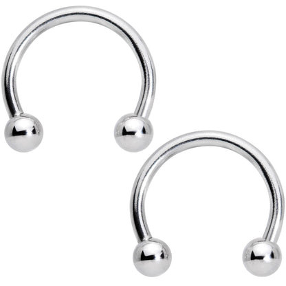 14G 9/16 1/2 Aqua Gem Flower Horseshoe Barbell Nipple Ring Set