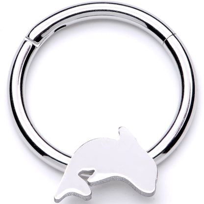 16G 3/8 Leaping Dolphin Hinged Segment Ring