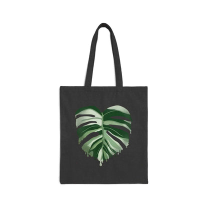 Melting Monstera Albo Canvas Tote Bag – Eco Friendly Everyday Carry