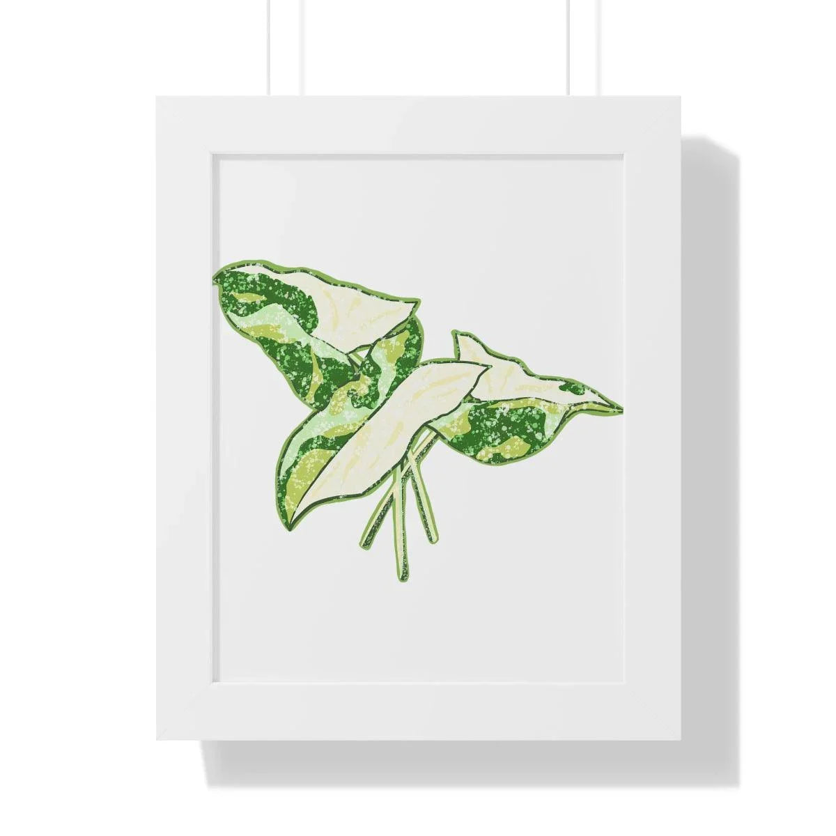 Marble Syngonium Framed Print – Botanical Wall Art