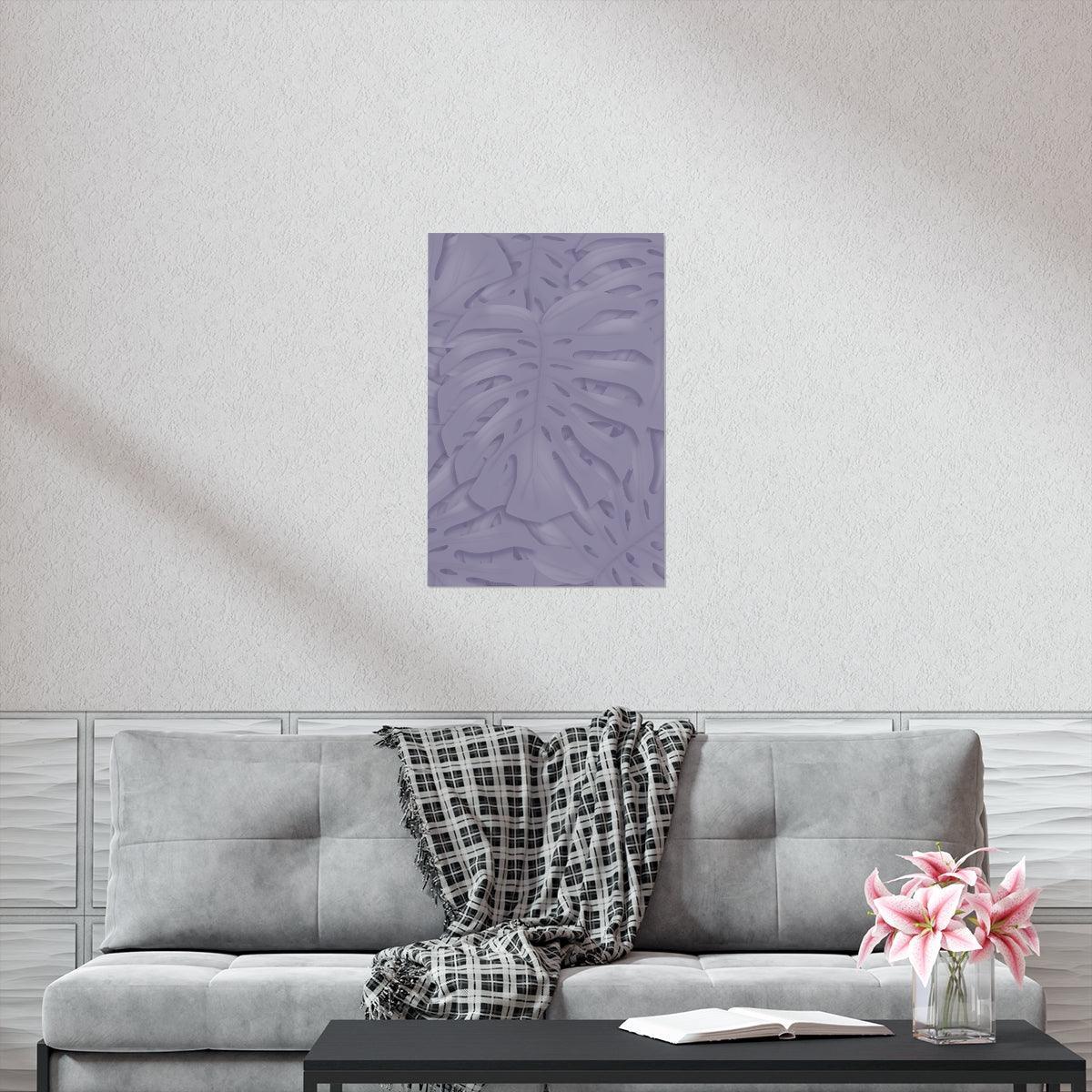 Violet Monstera Botanical Print – Unframed Wall Art