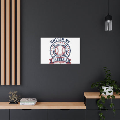 United by Baseball Canvas | Patriotic Baseball Graphic, Red White Blue Wall Art