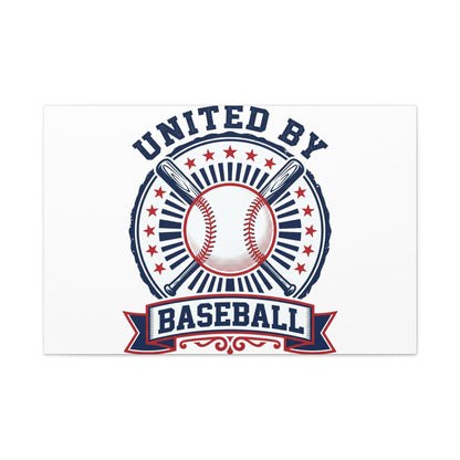 United by Baseball Canvas | Patriotic Baseball Graphic, Red White Blue Wall Art
