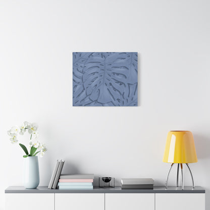 Blue Monstera Canvas Print – Botanical Wall Art