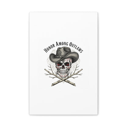 Honor Among Outlaws Canvas | Western Skull Art, Gothic Americana Desert Noir