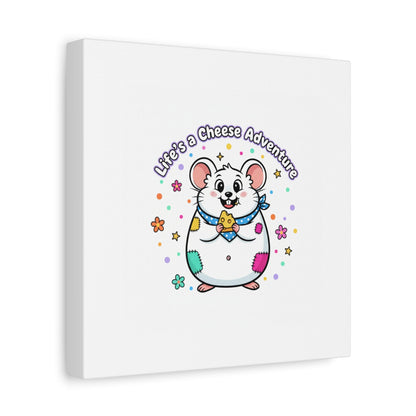 Life's a Cheese Adventure Canvas | Rodent-Core rat art print