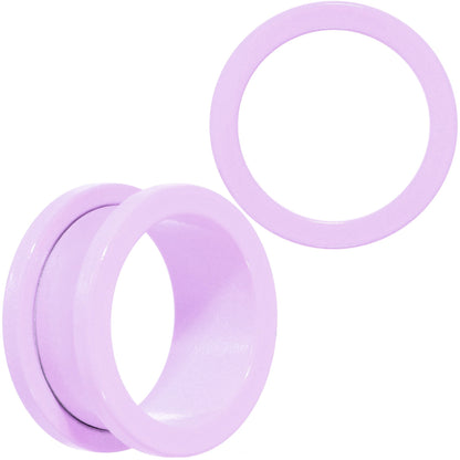 Sweet Pastel Purple Screw Fit Tunnel Plug Set 16G to 19mm