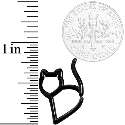 16G Black One Cool Kitty Cat Closure Ring