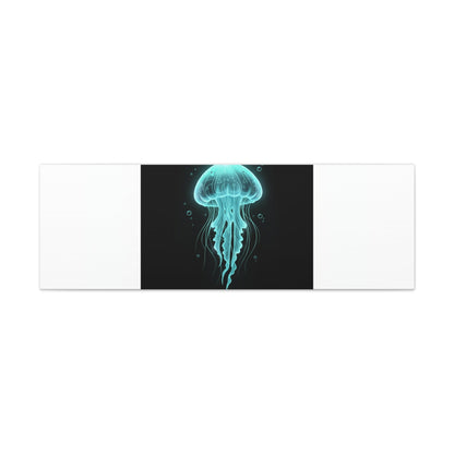 Bioluminescent Jellyfish Art Canvas | Deep Sea Aesthetic, Neon Glow