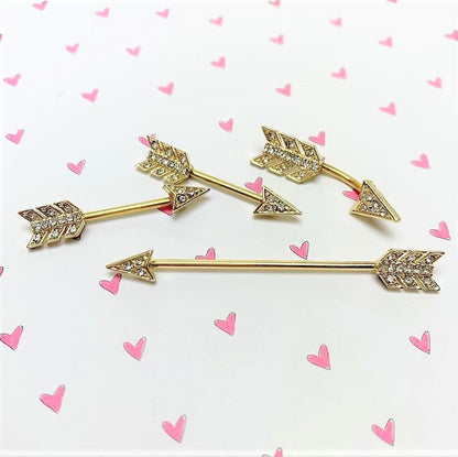 Clear Gem Minerva Arrow Reversible Belly Ring