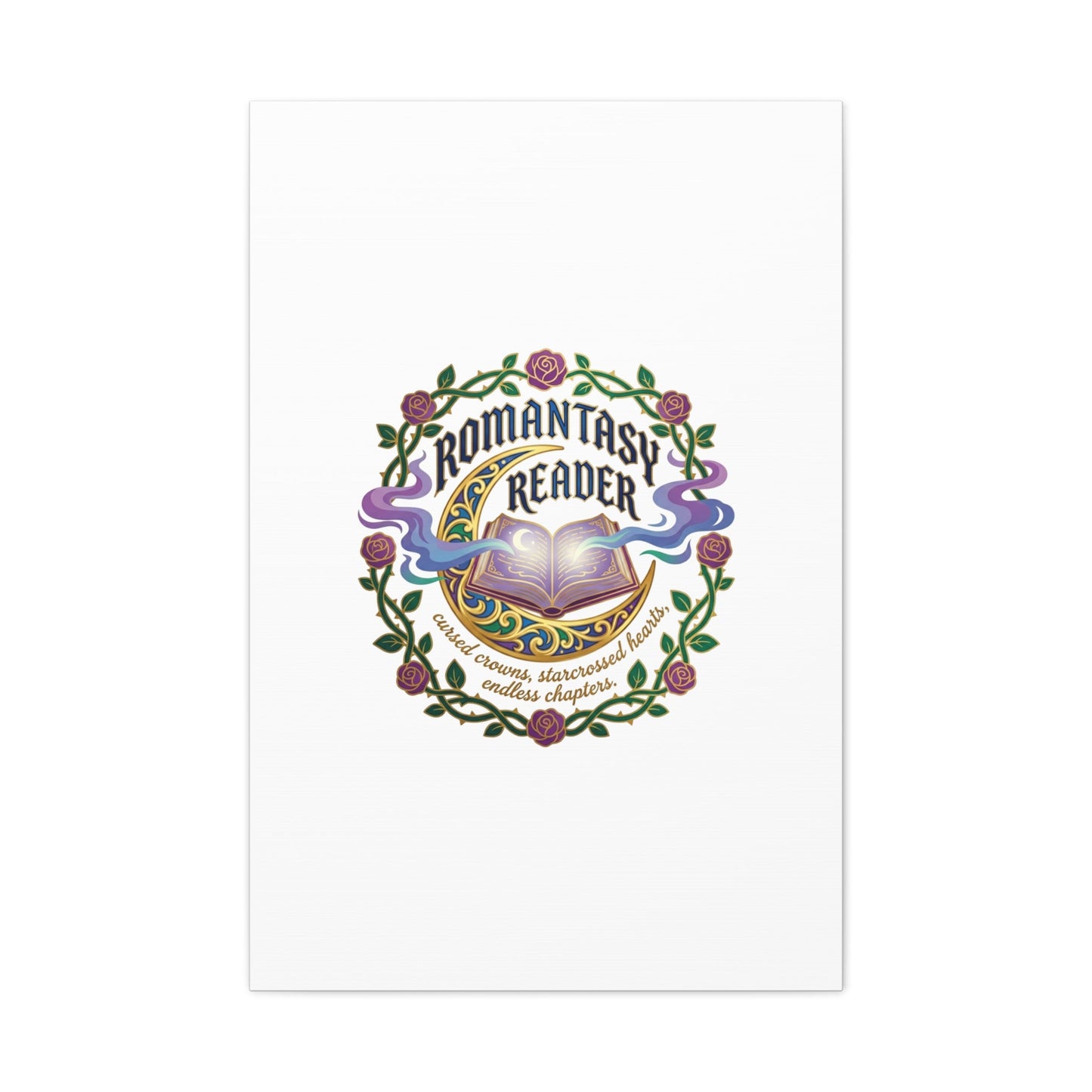 Romantasy Reader Canvas Print | enchanted bookish celestial gothic