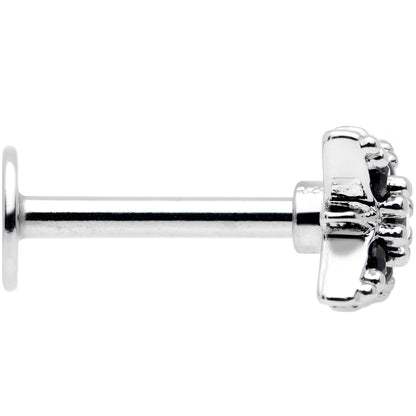 16G 5/16 Black Gem Compass Star Labret Monroe Tragus