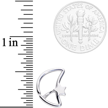 16G 5/16 Crescent Moon and Star Closure Ring