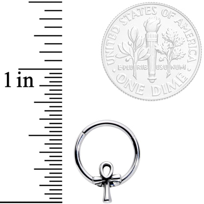 16G 3/8 Egyptian Ankh Hinged Segment Ring