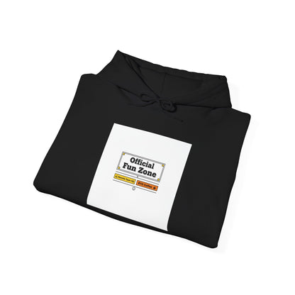 Office Sign Parody “Official Fun Zone” Hoodie | workplace humor, notice label