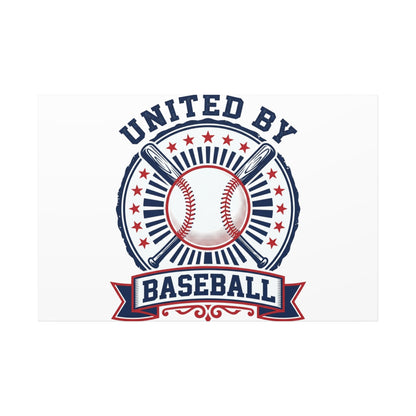 United by Baseball Canvas | Patriotic Baseball Graphic, Red White Blue Wall Art