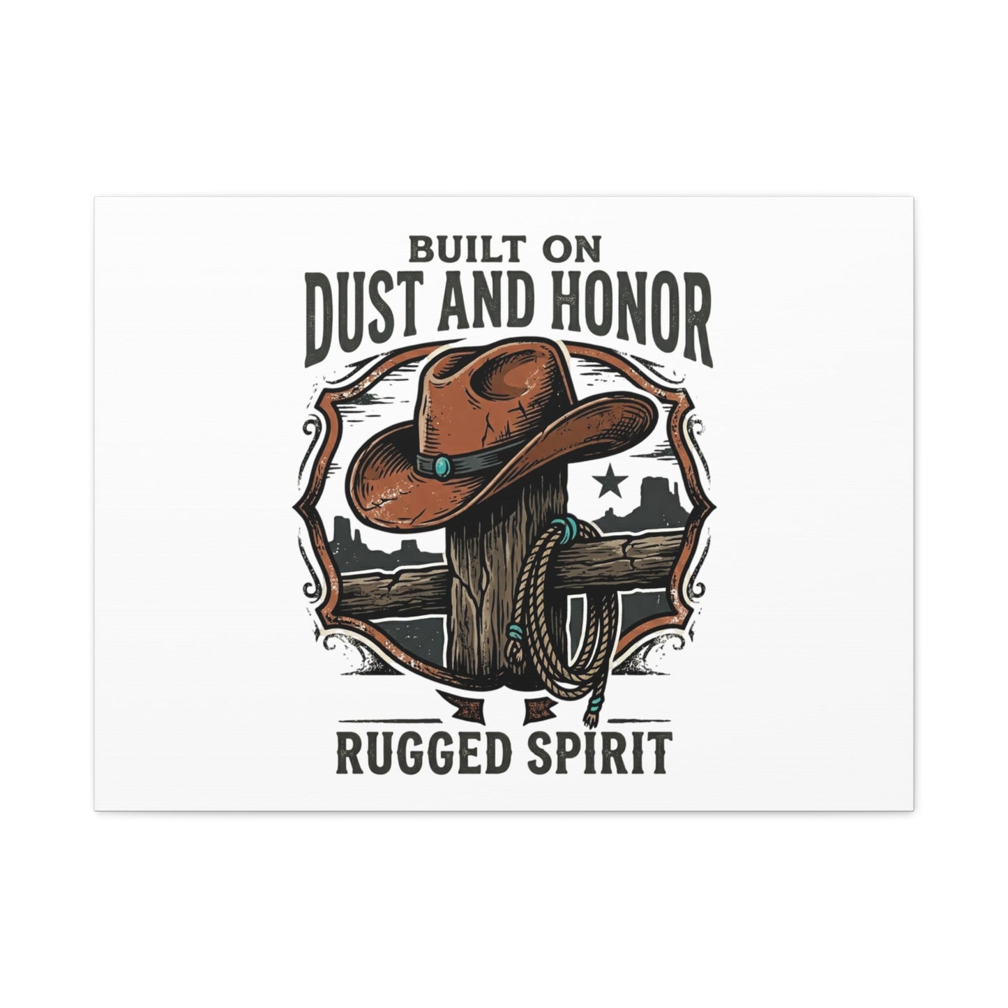 Built on Dust and Honor Canvas | Western cowboy, vintage Americana