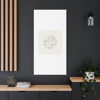 Doodle Circle Line Drawing Matte Canvas, Hand-Drawn Sketch Art