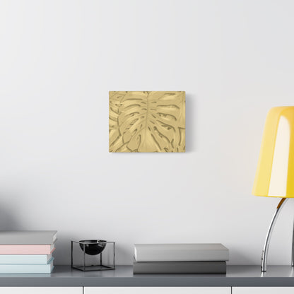 Golden Monstera Canvas Print – Botanical Wall Art