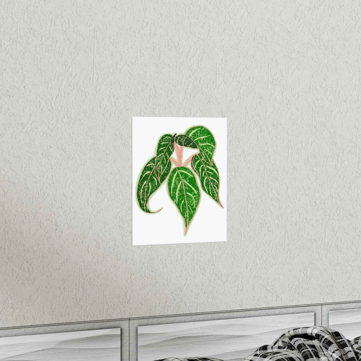Aglaonema Sparkling Sarah Botanical Print – Unframed Wall Art