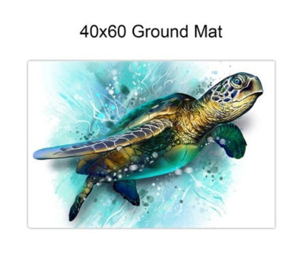 Blue turtle digital printing shower curtain