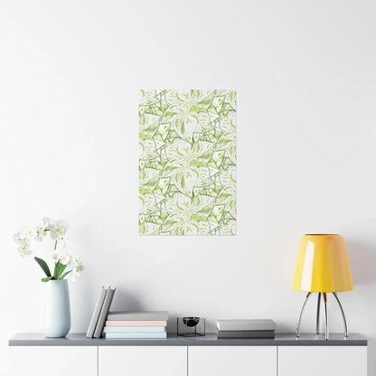 Snow Queen Pothos Pattern Botanical Print – Unframed Wall Art