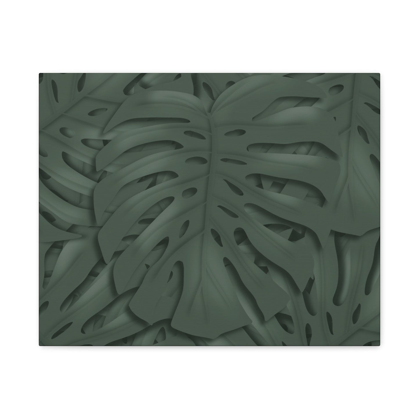 Deep Green Monstera Canvas Print – Botanical Wall Art