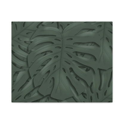 Deep Green Monstera Canvas Print – Botanical Wall Art