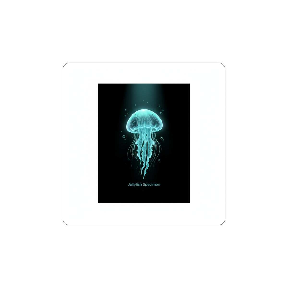Bioluminescent Jellyfish Sticker | Neon Deep Sea Aesthetic, Glow Blob Design