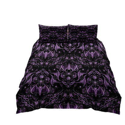 Gothic Bat Digital Printed Quilt Cover Three-piece Set