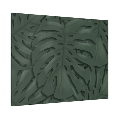 Deep Green Monstera Canvas Print – Botanical Wall Art