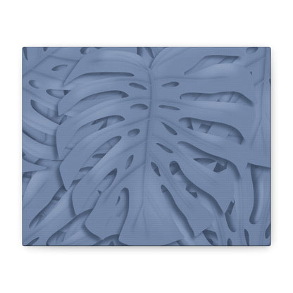 Blue Monstera Canvas Print – Botanical Wall Art