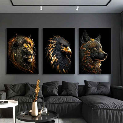 Art Poster Lion Animal Painting Core Canvas Painting Living Room Decorative Painting
