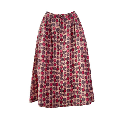Polka Dot Linen  Literary And Casual Cotton And Linen Skirt