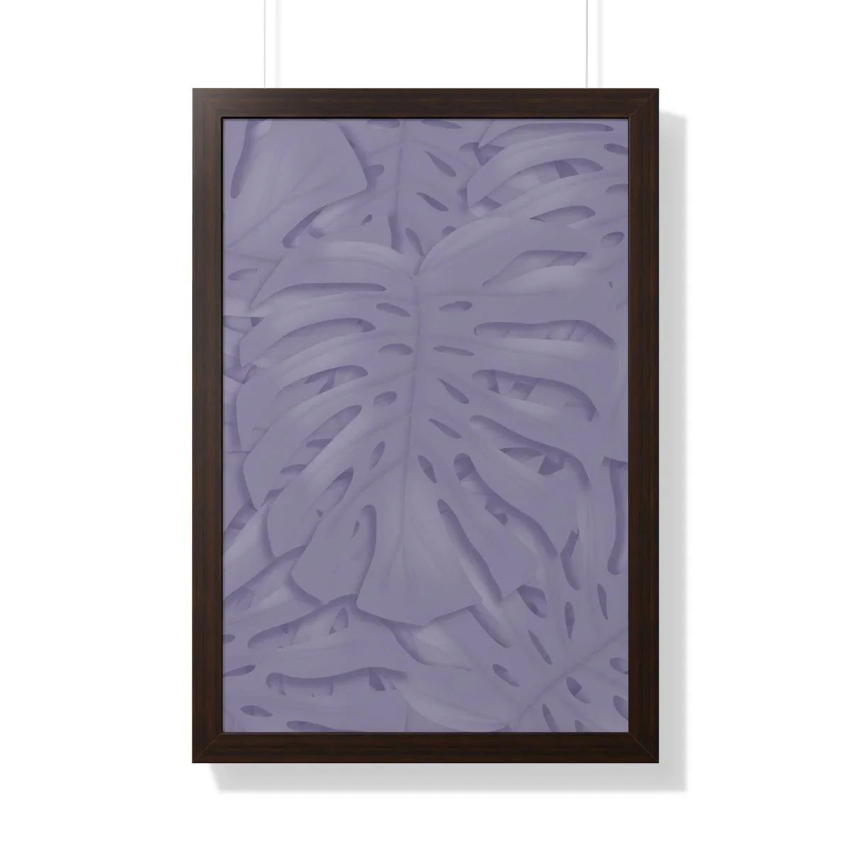 Violet Monstera Framed Print – Botanical Wall Art