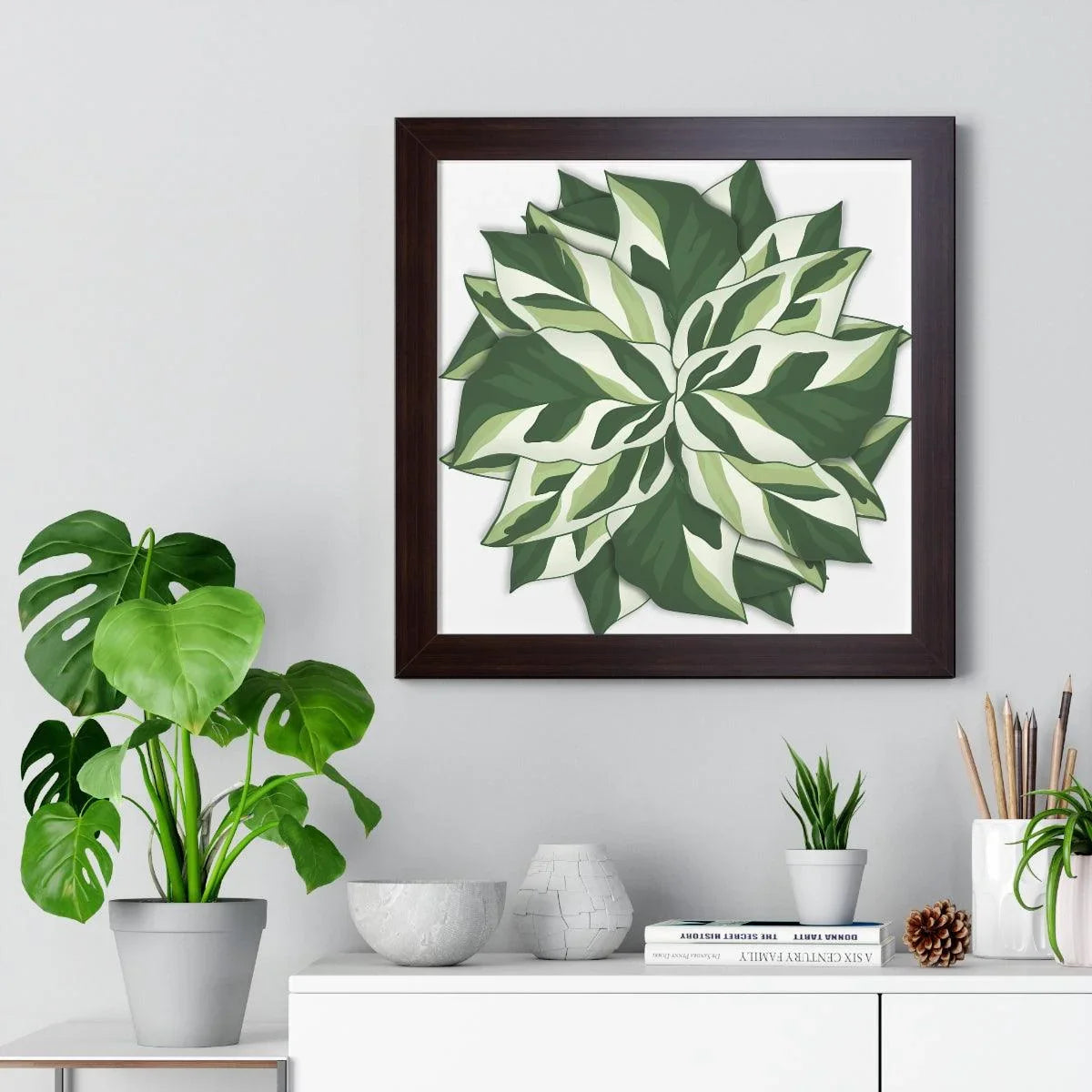 Calathea White Fusion Framed Print – Botanical Wall Art