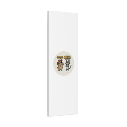 Funny Cat vs Dog Canvas | Pet Rivalry Wall Art