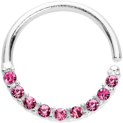 16G 3/8 Pink Gem Simple Elegance Seamless Circular Ring