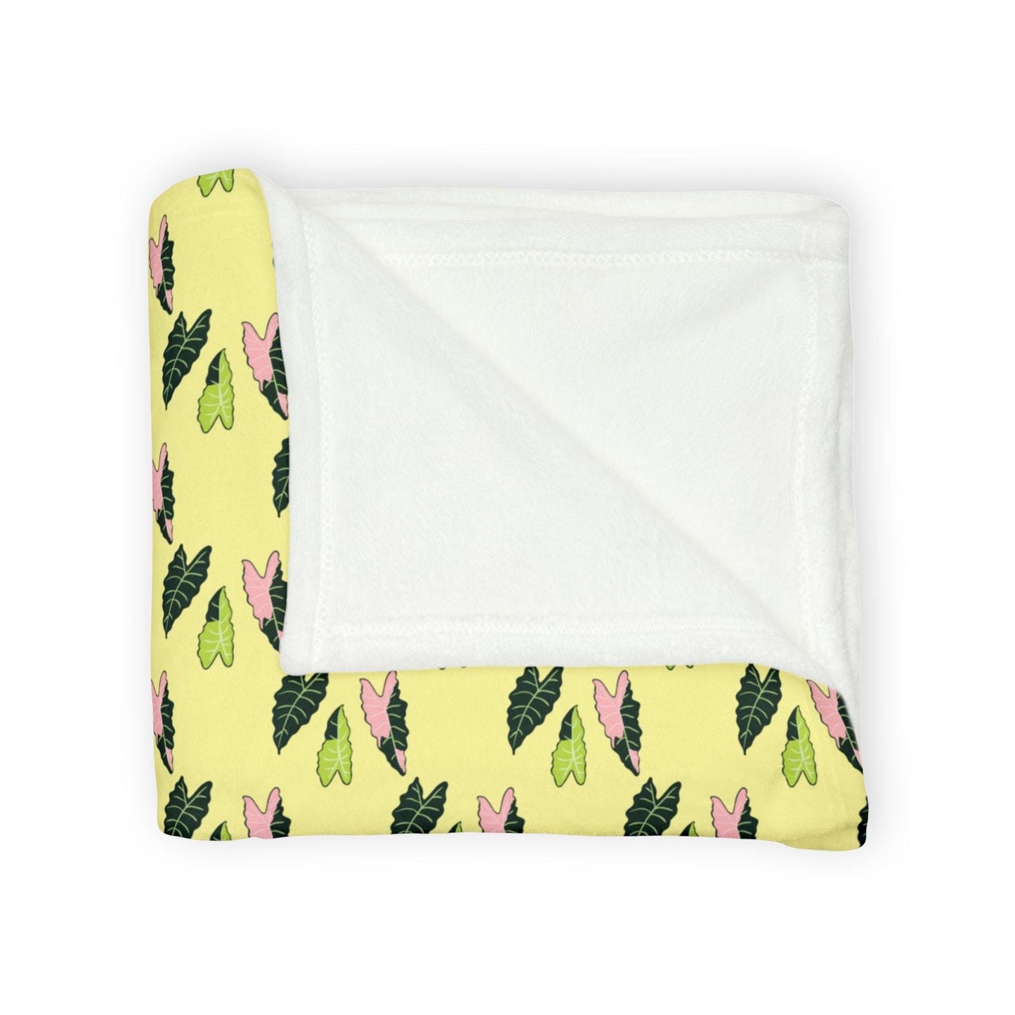 Alocasia Pattern Cozy Fleece Throw Blanket