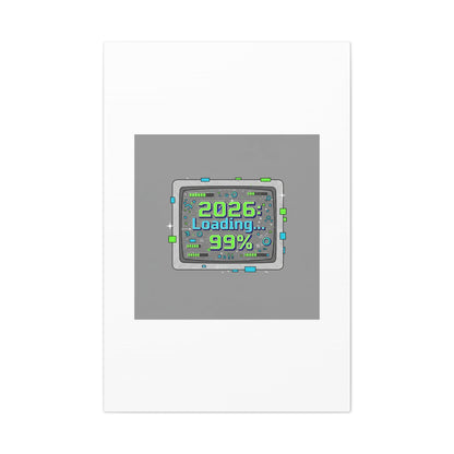 2026 Loading 99% Canvas | NYE countdown, retro system interface