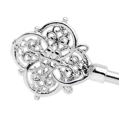 14G Ornate Filigree Key Industrial Barbell 38mm