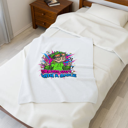 Crash Out With a Smile Velveteen Blanket | Crash Out, Neon Graffiti