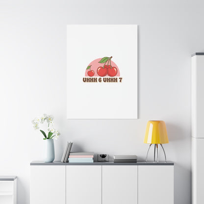 Six Severn Cherry Retro Graphic Canvas | kawaii fruit print, vintage cherry design